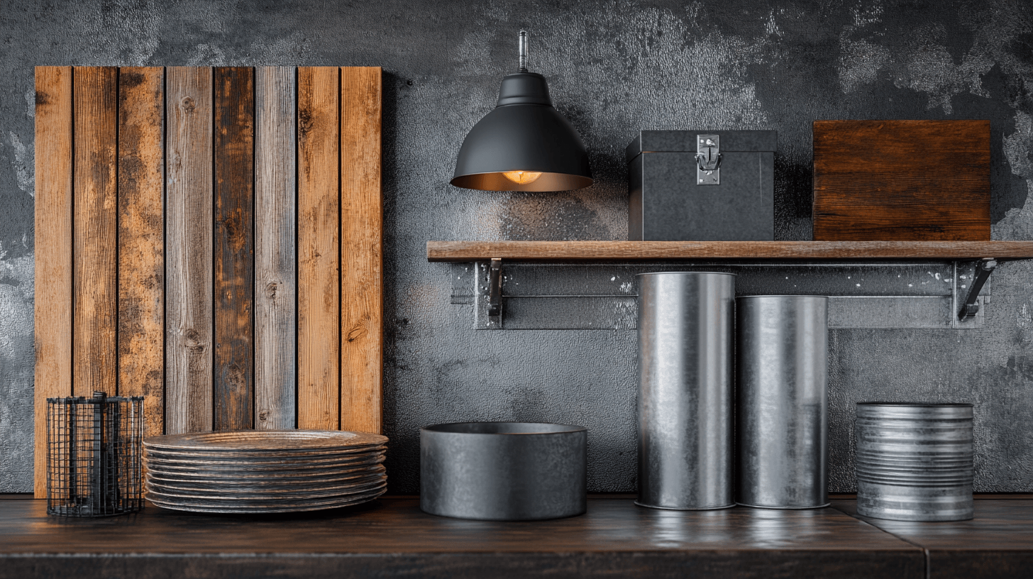 Dekorationselemente für das Esszimmer im Industrial-Stil
