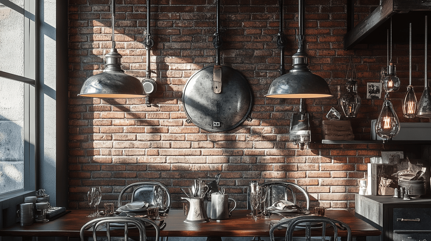Dekorationselemente für den Industrial-Style im Esszimmer