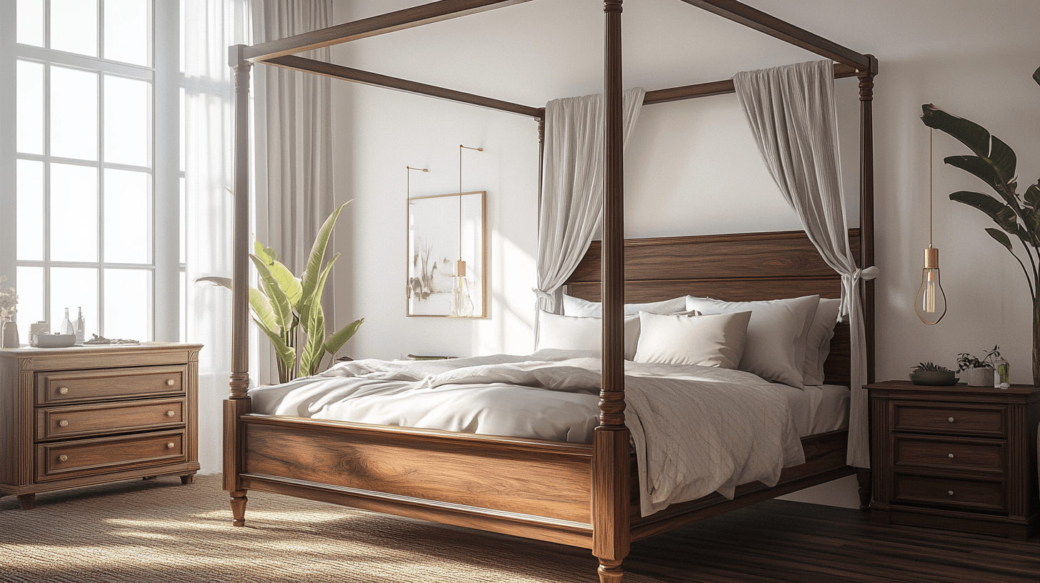 Unterschiedliche Designs von Himmelbetten