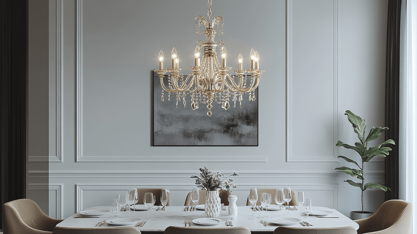 Elegante Einbindung des Kronleuchters in dein Esszimmer