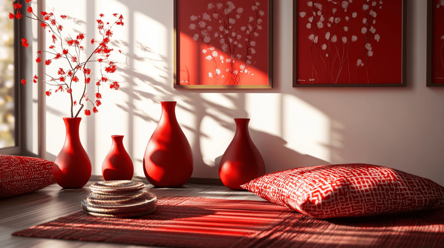 Dekorative Highlights in Rot