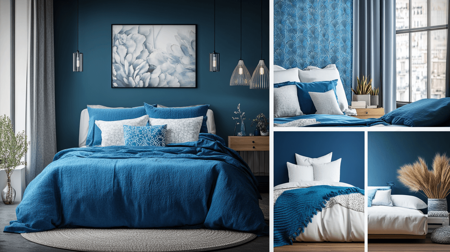 Farbkombinationen und Stilrichtungen für Schlafzimmer in Blau