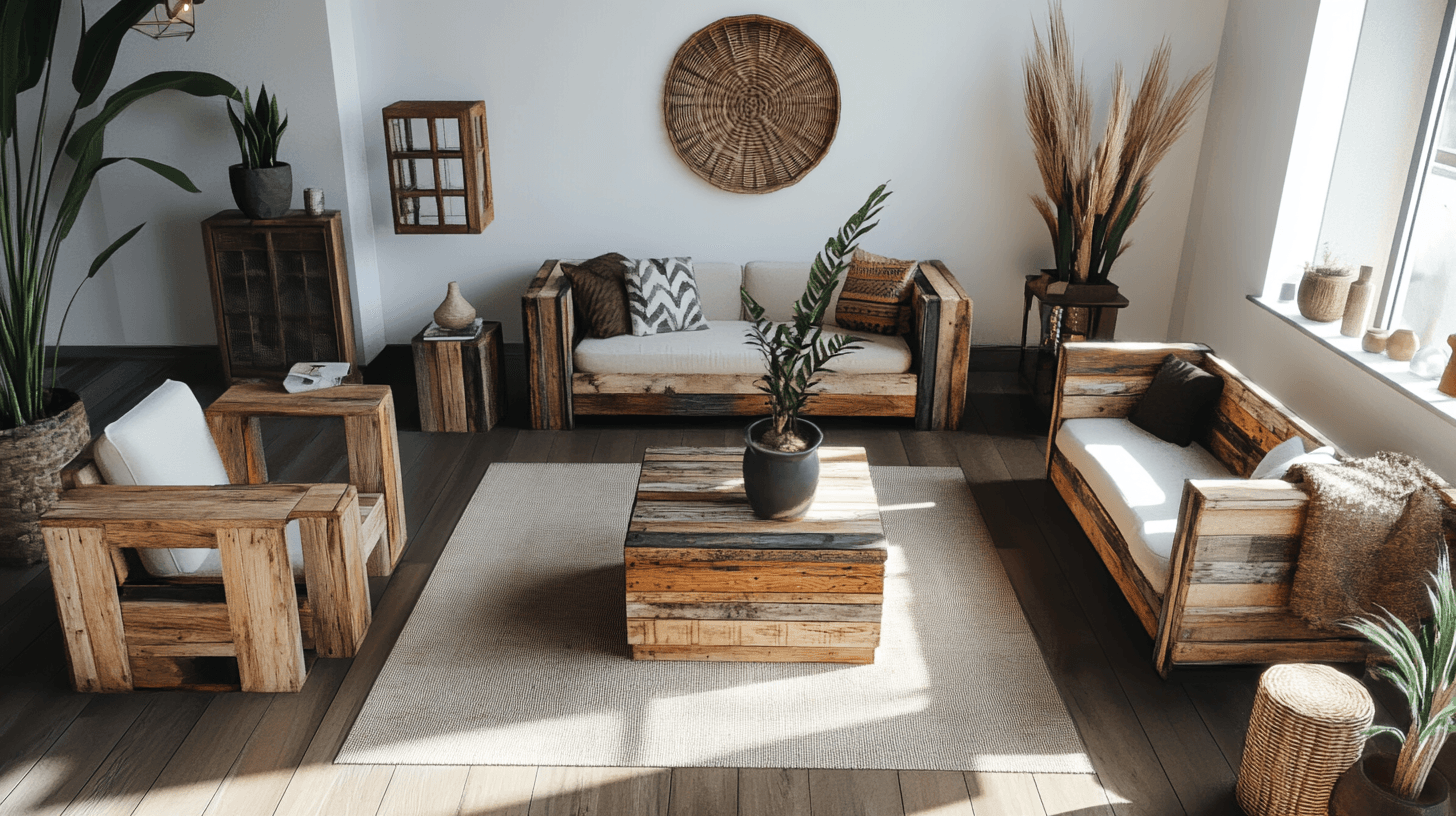 Elegante Einrichtungsideen mit Möbeln aus Recyclingholz