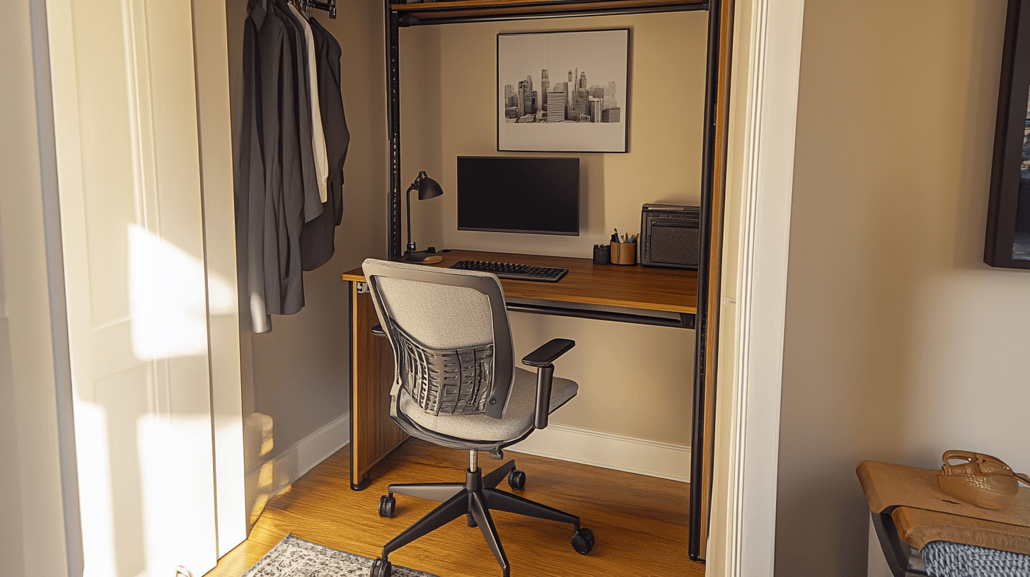Möbel und Ausstattung für das Büro im Kleiderschrank