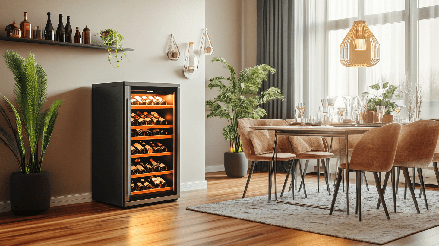 Gestaltungsideen für ein Esszimmer mit Weinkühlschrank