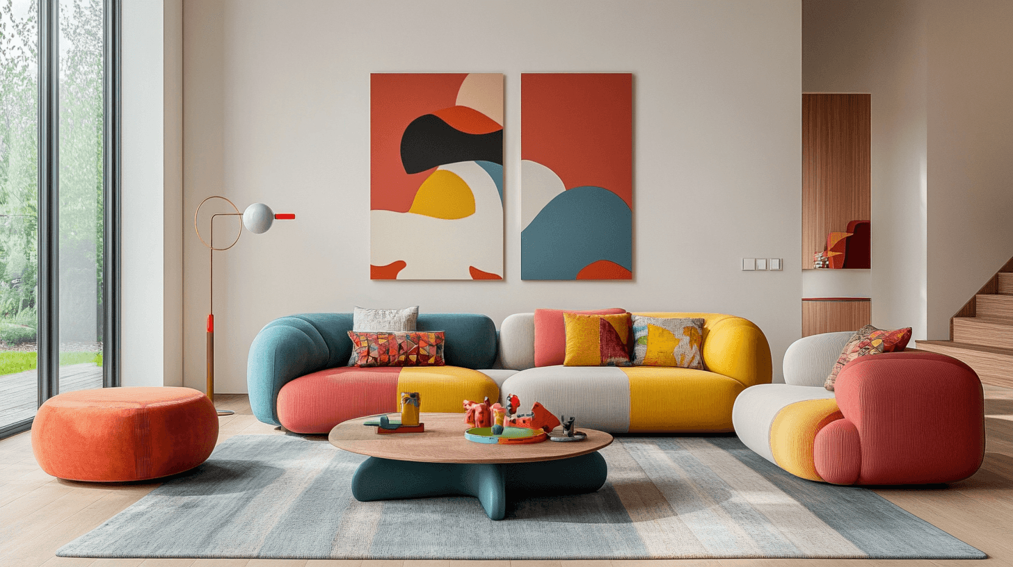 Postmodernes Design: Ironie und spielerische Elemente im Raum