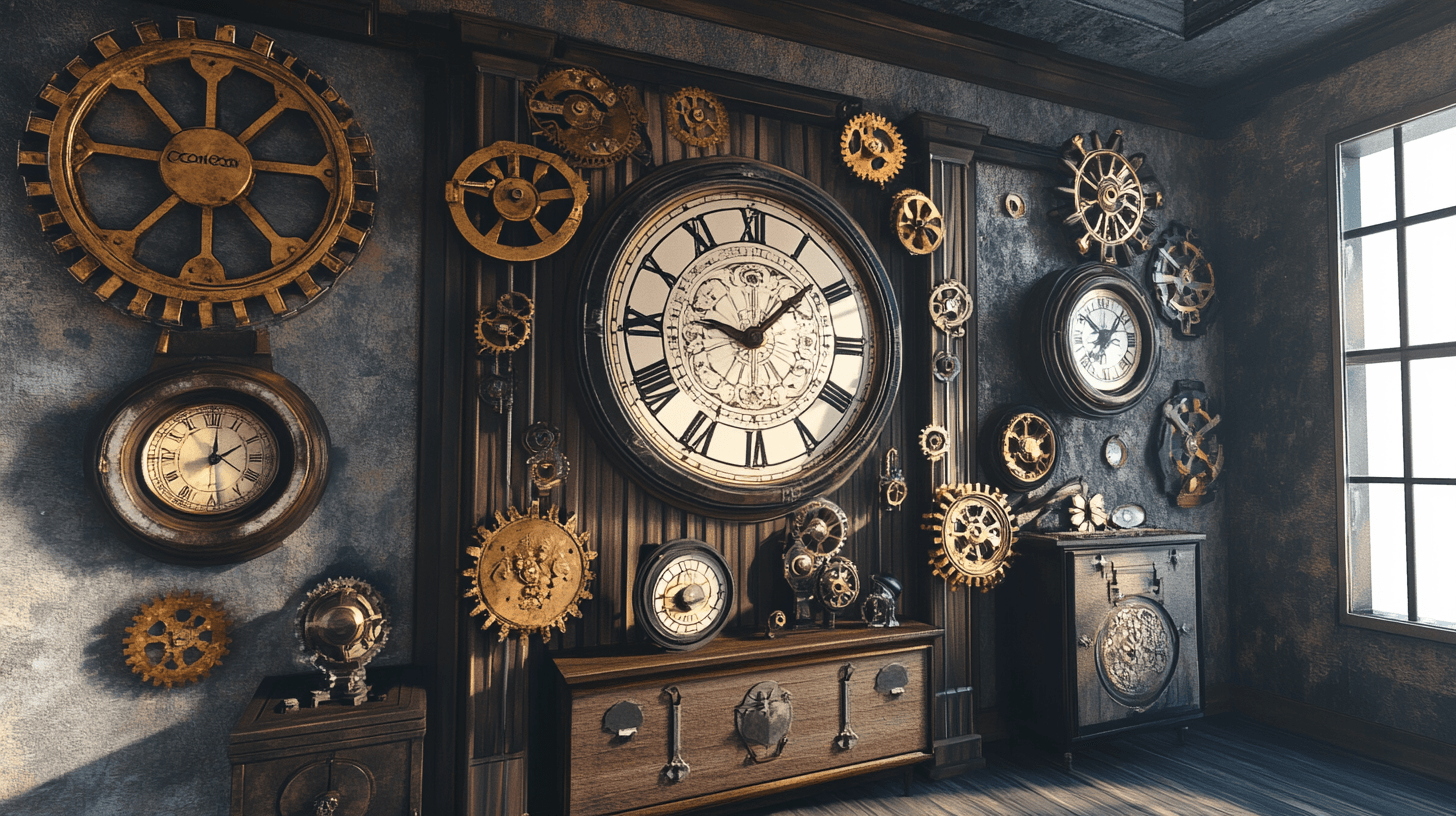 Dekoration im Steampunk-Stil: Zahnräder, Uhren und vieles mehr