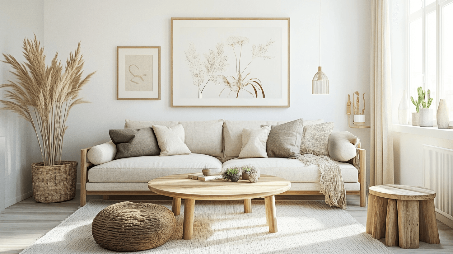 Skandinavischer Stil im Wohnzimmer: Leuchtende Farben und natürliche Materialien