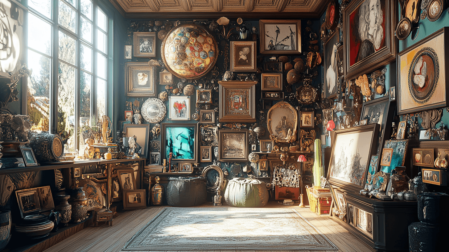 Dekoration im Maximalismus: Kunst und Kuriositaeten