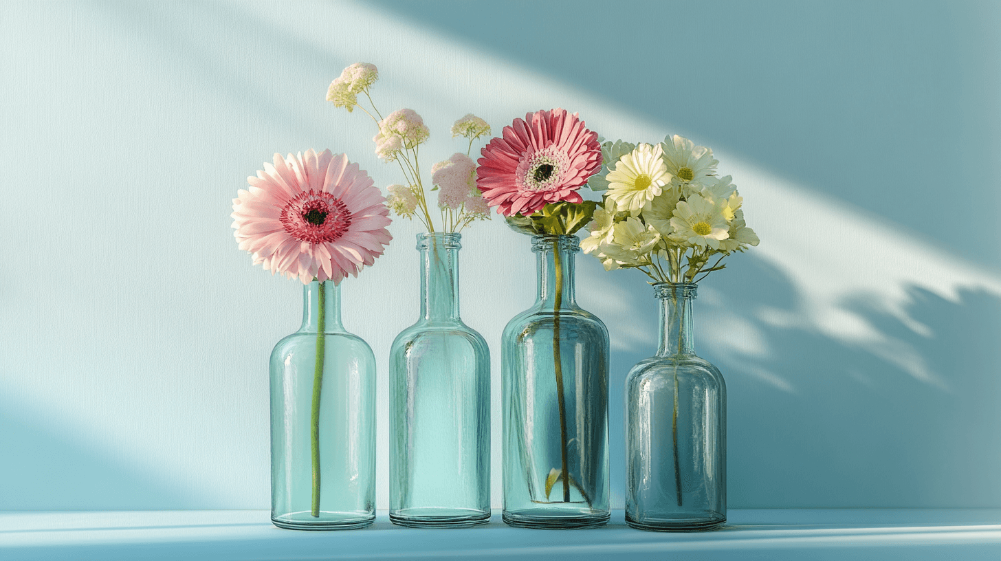 Glasflaschen als elegante Vasen
