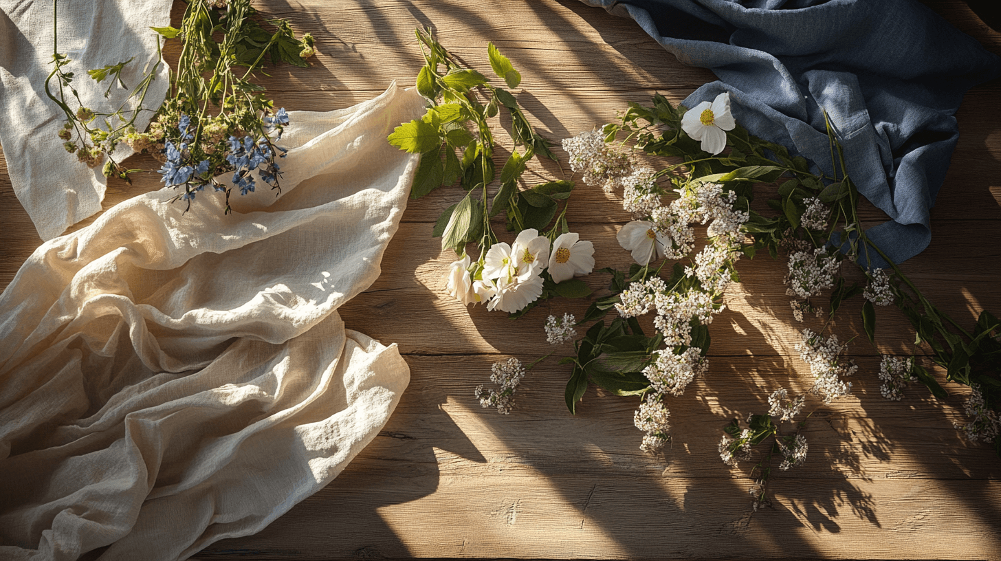 Natürliche Materialien für den Tisch im Sommer