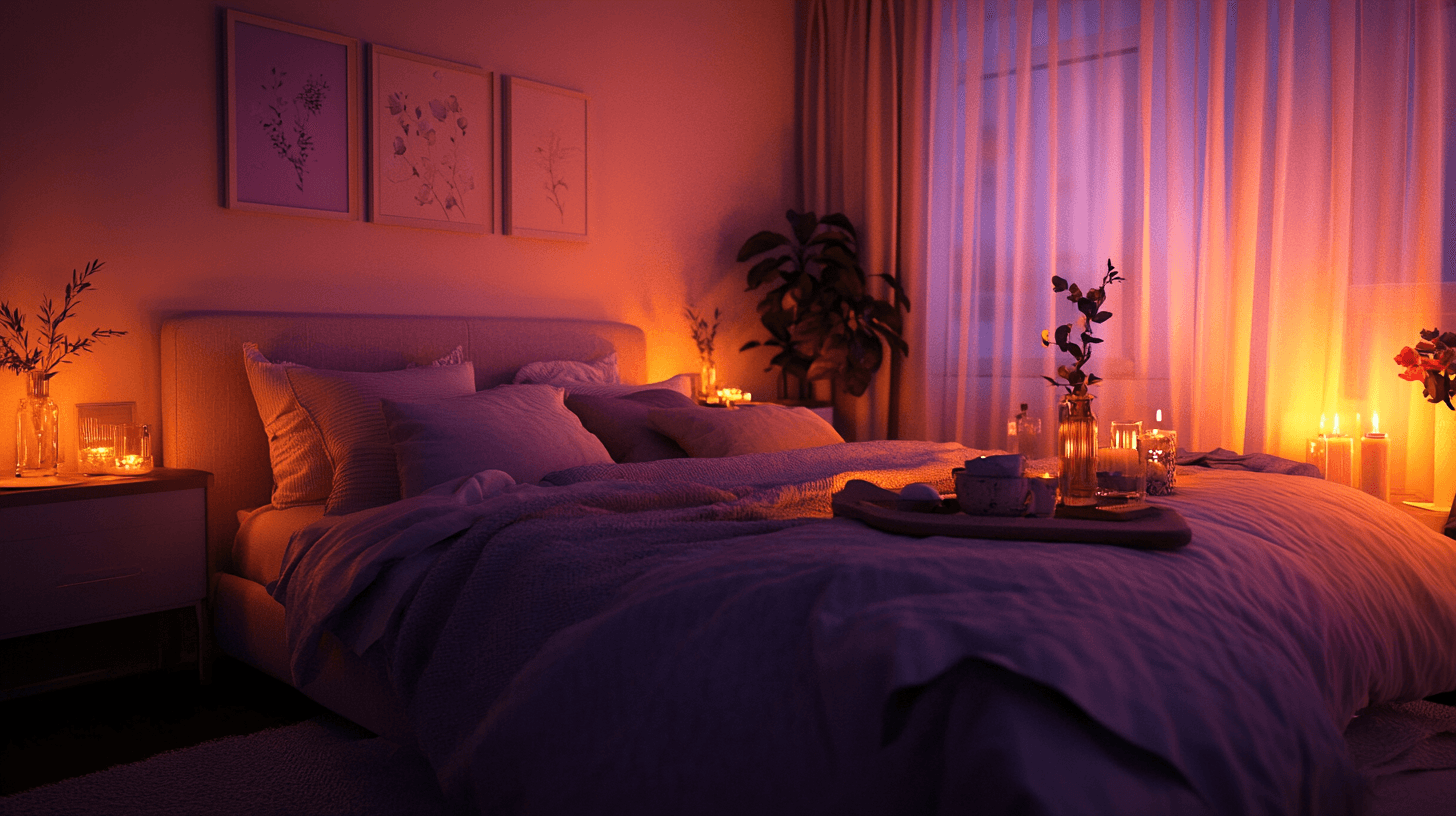 Romantisches Schlafzimmer: Zarte Farbtöne und kuschelige Stoffe