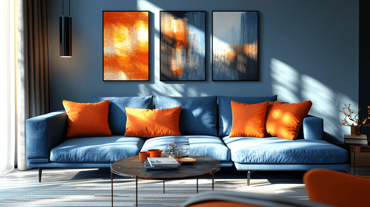 Blau und Orange: Ein frischer Mix für moderne Räume
