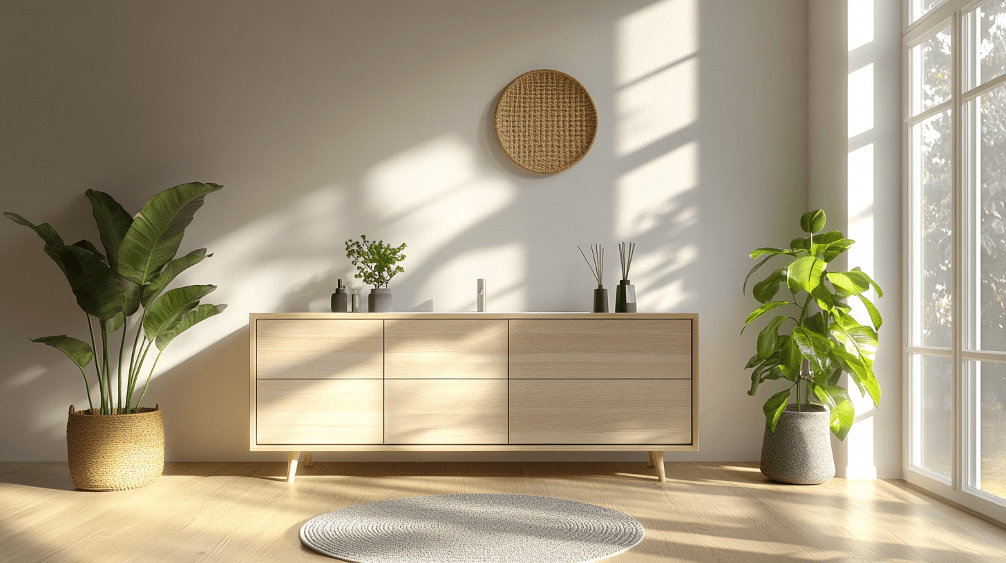 Einrichtung im nordischen Badezimmer