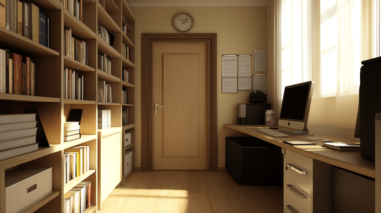 Effiziente Raumnutzung für das Home-Office im Korridor