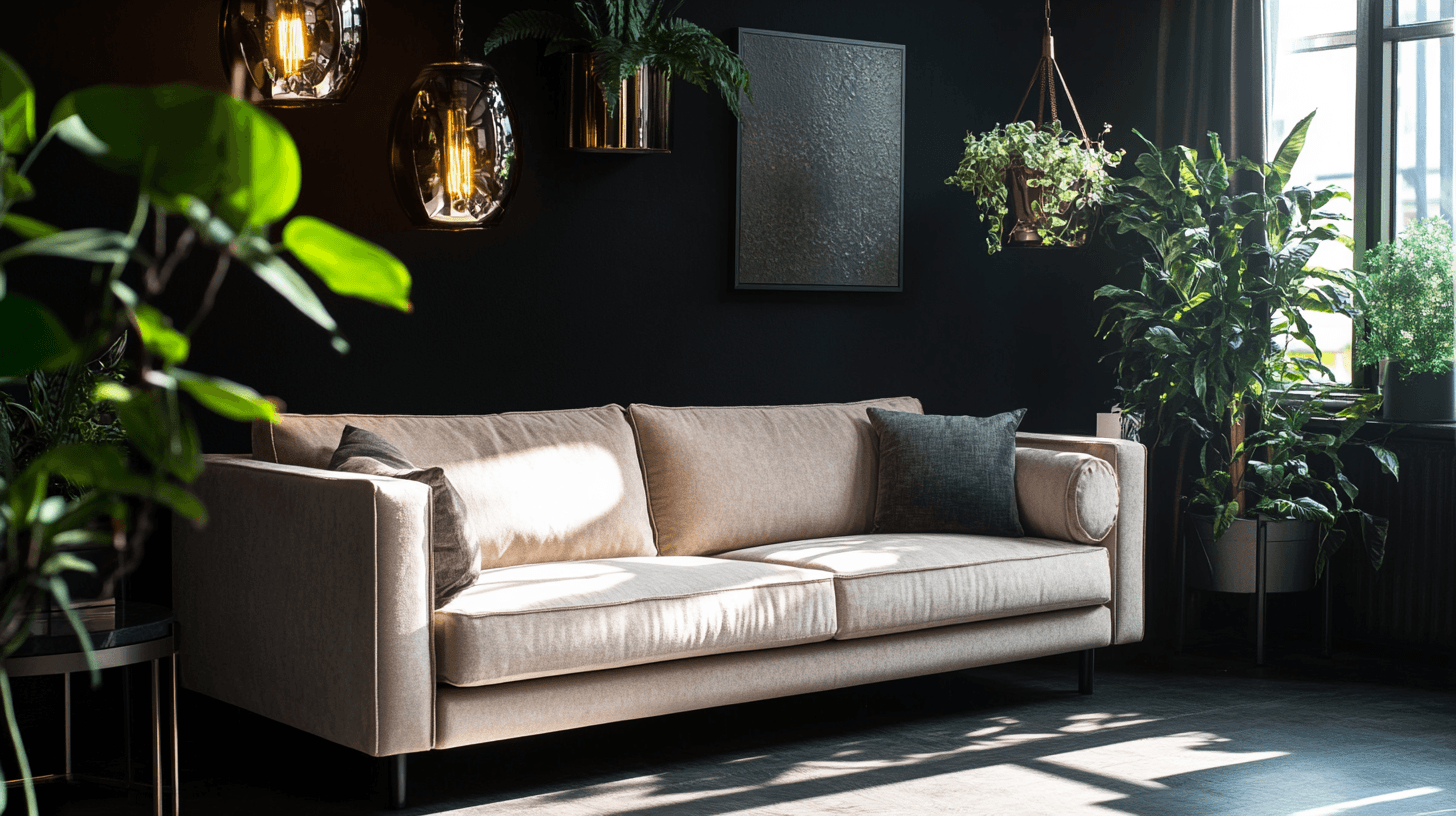 Möbel und Dekoration für Zimmer mit dunklen Wänden