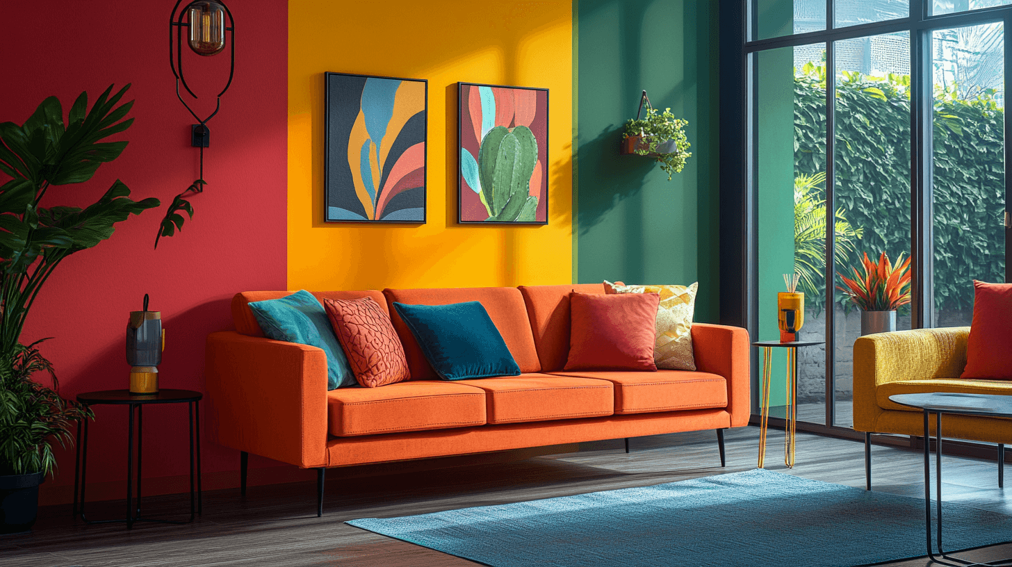 Bunte Wände im Wohnzimmer: Das Herzstück des Zuhauses