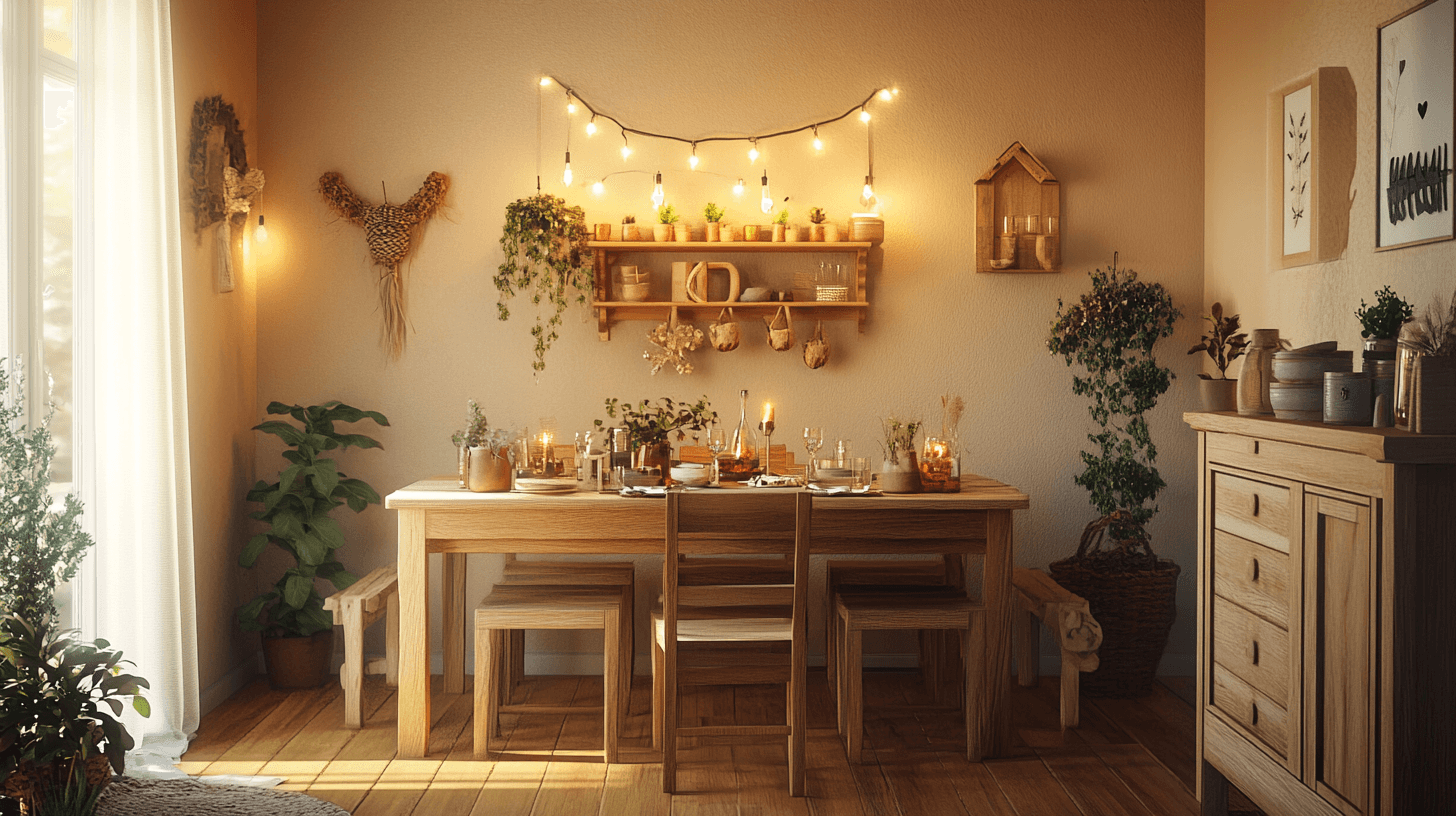Natürliche Erdtöne im Esszimmer: Behaglichkeit und Nähe zur Natur