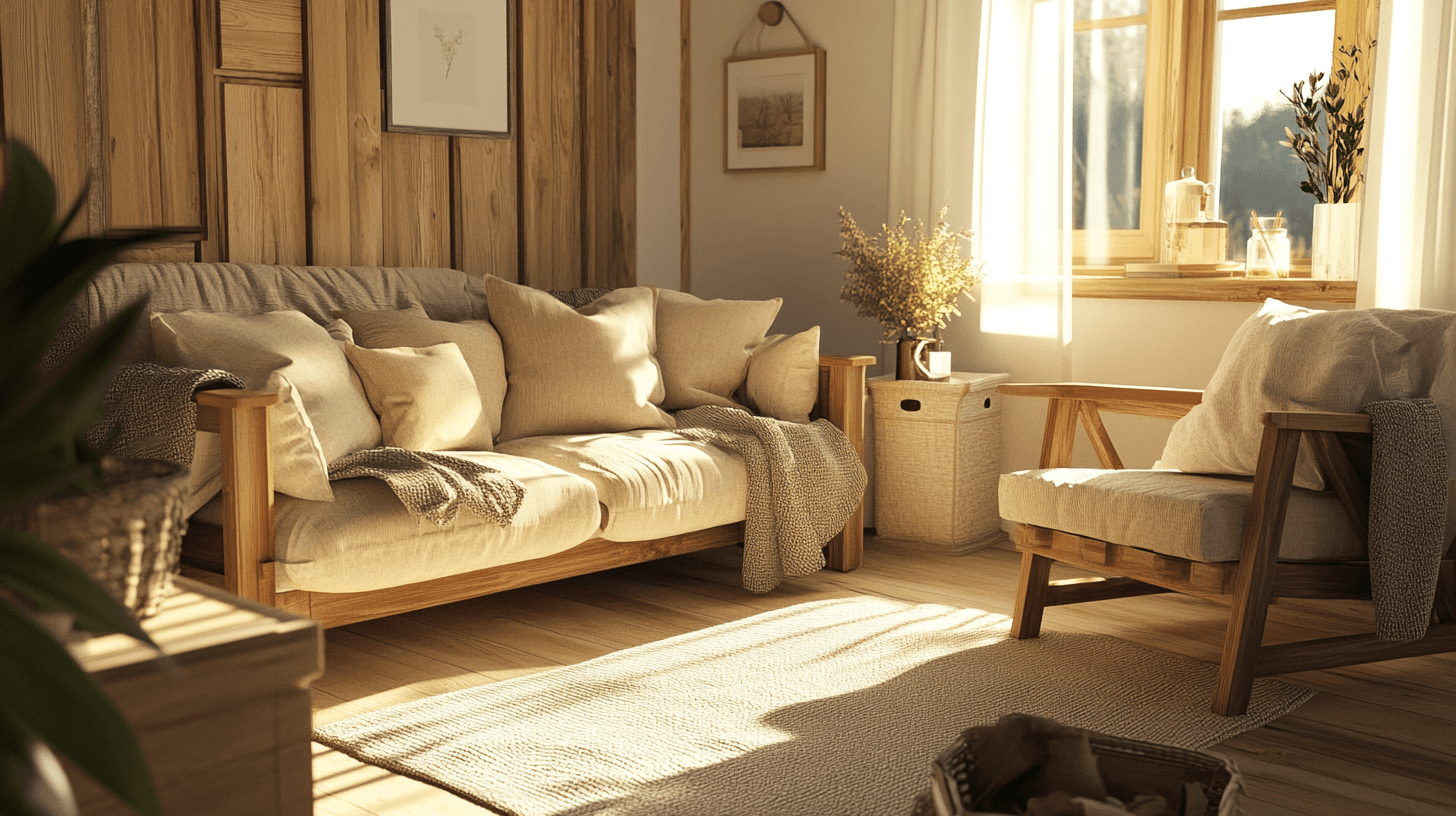 Rustikales Wohnzimmer: Naturmaterialien und Charme vereinen