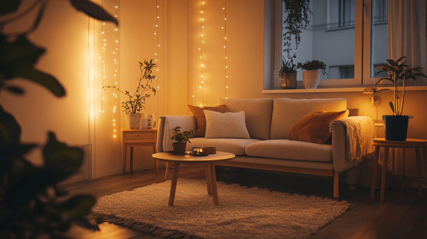 Wohnzimmer im Hygge-Stil: Minimalismus vereint mit Gemütlichkeit