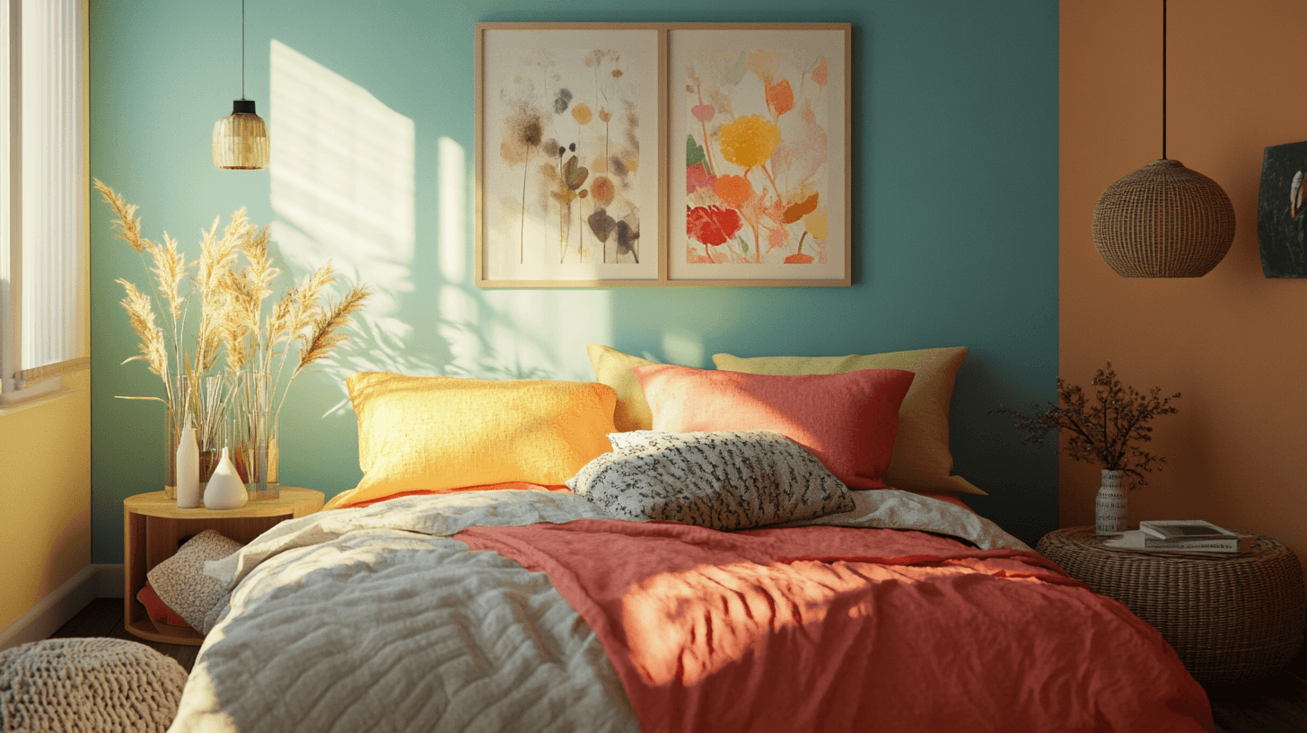 Bunte Wände im Schlafzimmer: Gelassenheit und Erholung durch Farben
