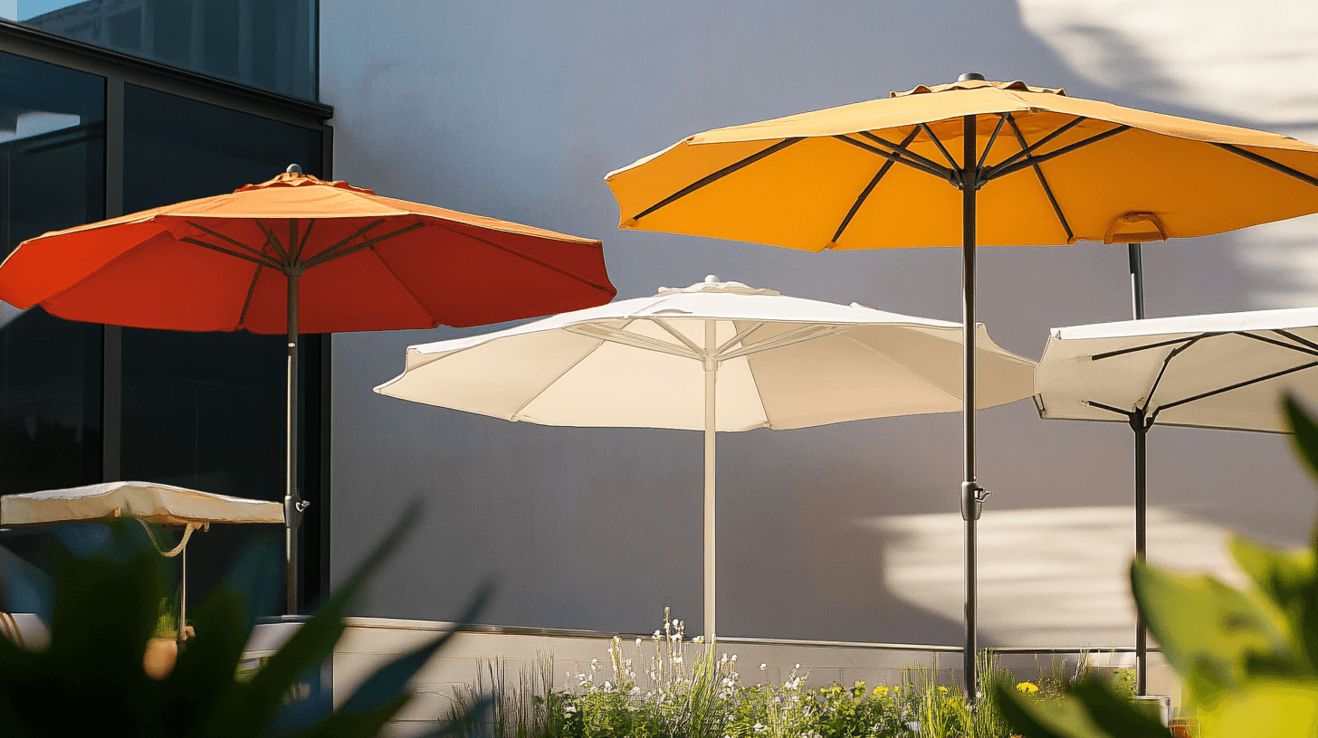 Unterschiedliche Typen von Sonnenschirmen
