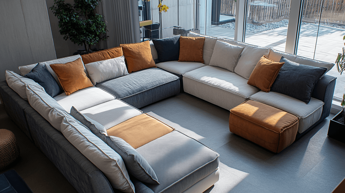 Unterschiedliche Designs von Ecksofas