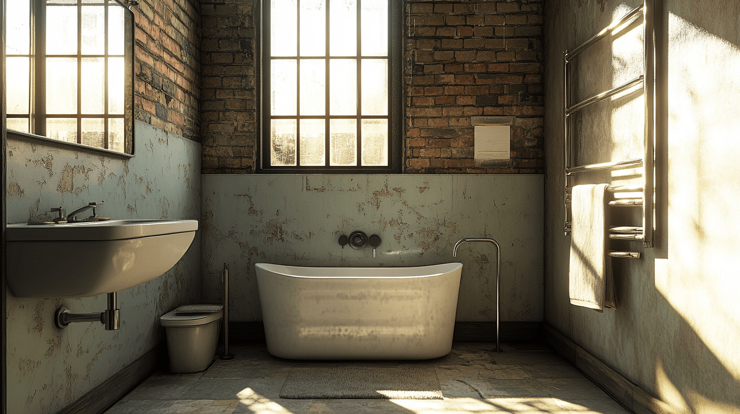 Farbgebung im Industrial-Badezimmer