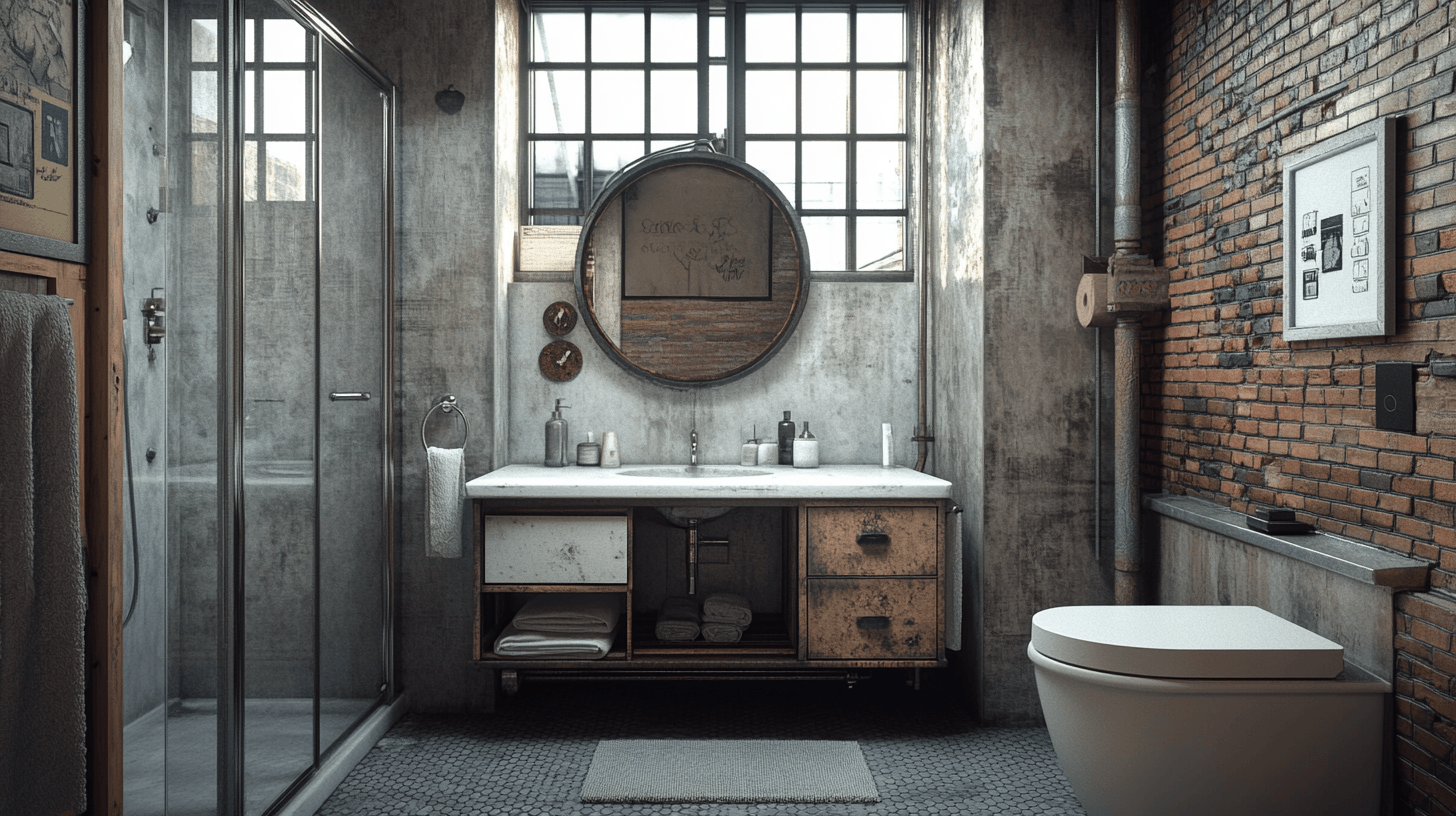Materialien und Oberflächen im Industrial-Style-Badezimmer