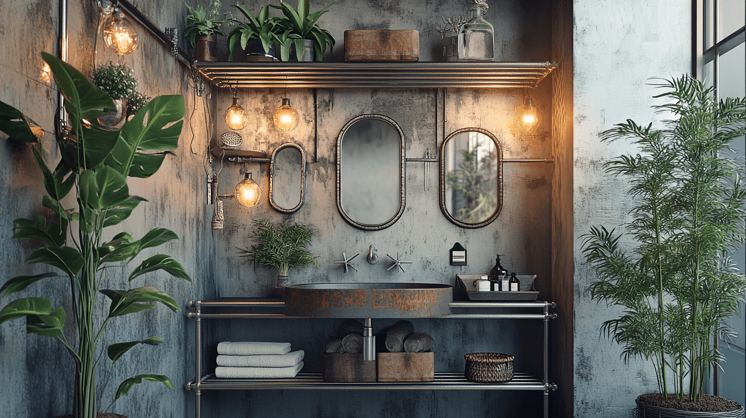 Deko-Elemente für das Industrial-Badezimmer