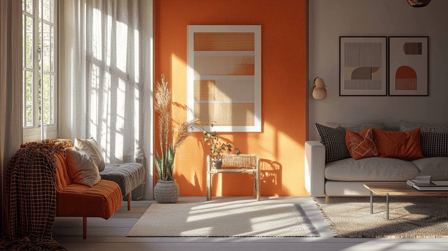 Wie man Wohnstile mit der Farbe Orange kombiniert