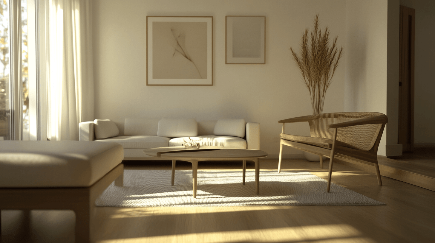 Minimalistisches Wohnzimmer: Weniger ist oft mehr