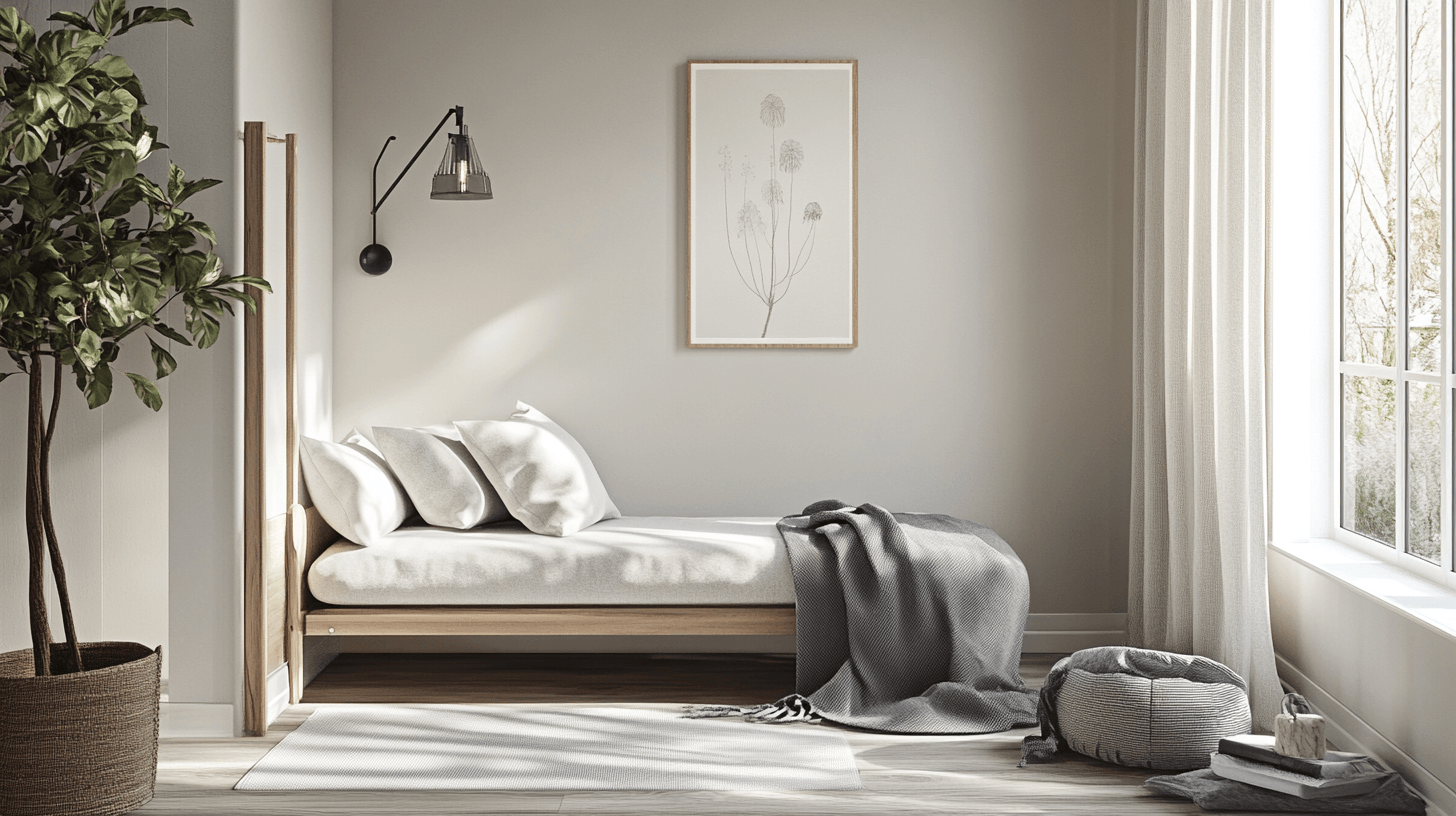 Farbgebung im nordischen Gästezimmer