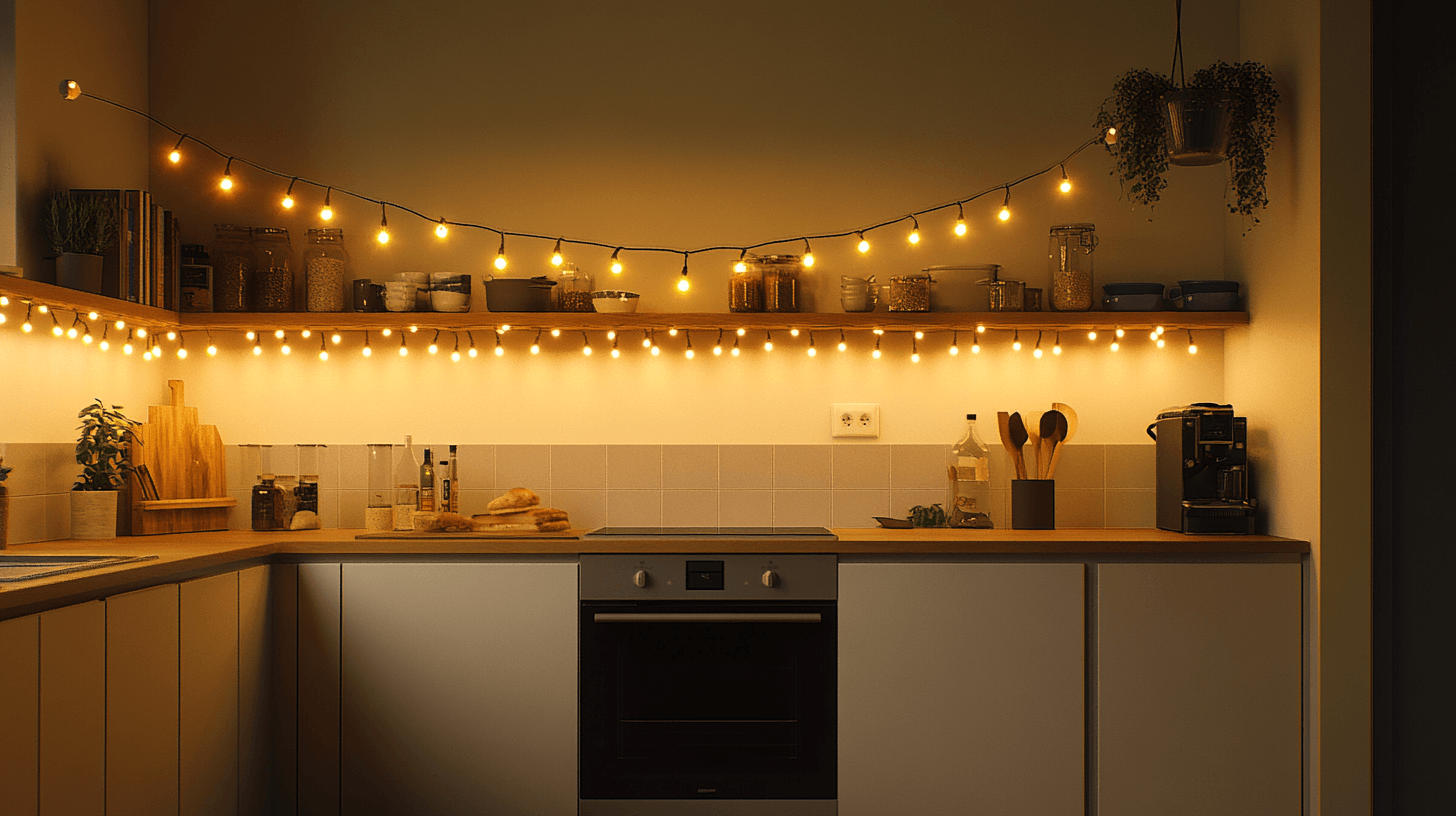 Lichterketten in der Küche: Funktionalität vereint mit Design