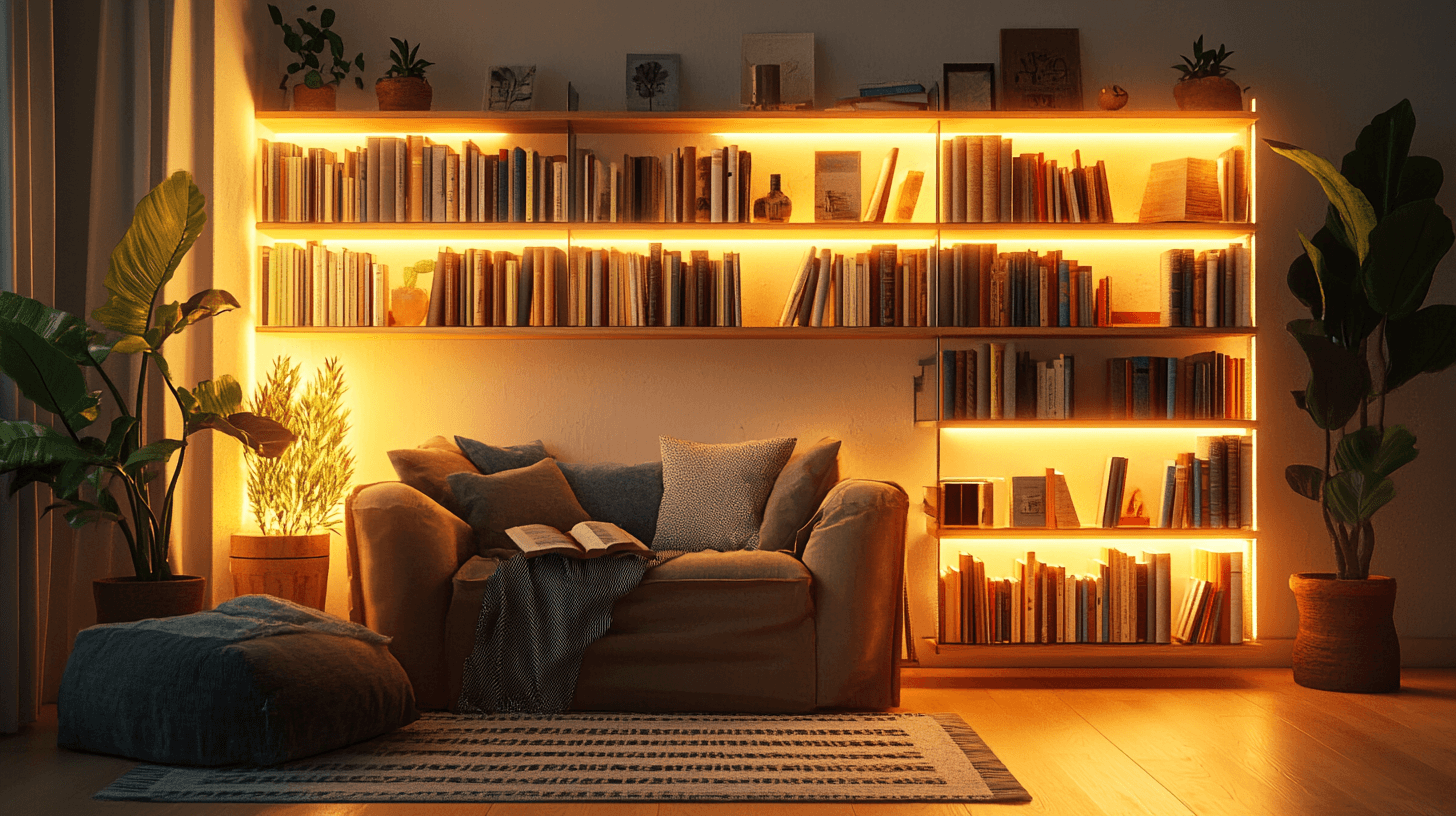 Büchersammlung im Wohnzimmer: Bücher stilvoll in Szene setzen