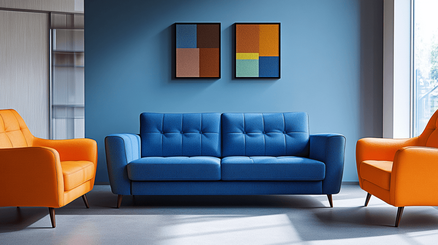 Möbel in Blau und Orange: Ein harmonisches Zusammenspiel