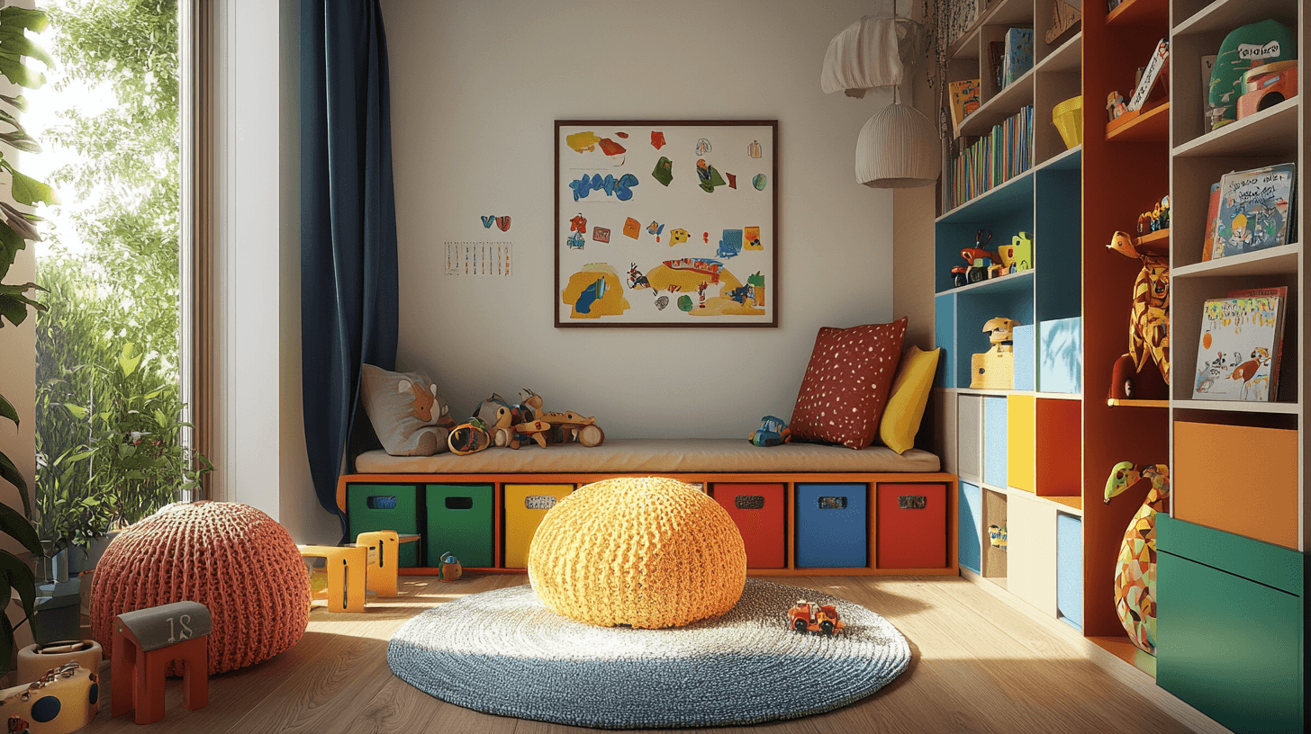 Kinderzimmer mit integriertem Spielbereich: Ordnung und Spass vereinen