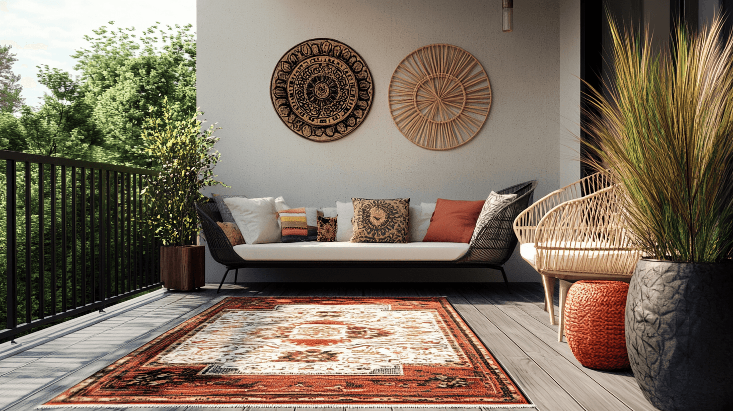 Elegante Designideen mit Teppichen für draussen