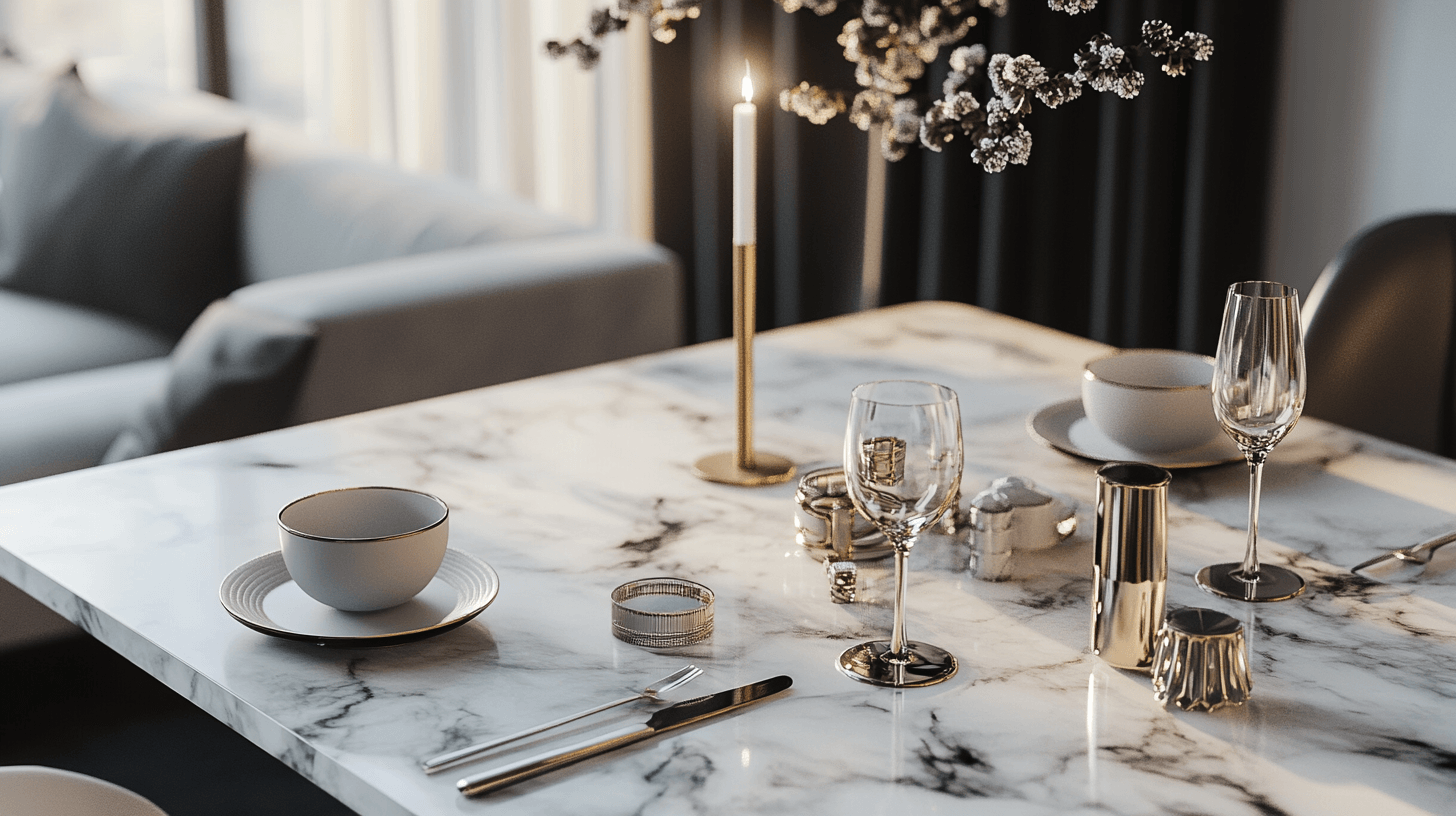 Dekorieren mit Marmor: Eleganz für Tische und Accessoires schaffen