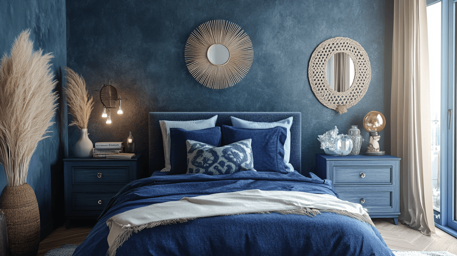 Möbel und Dekoration in der Farbe Blau