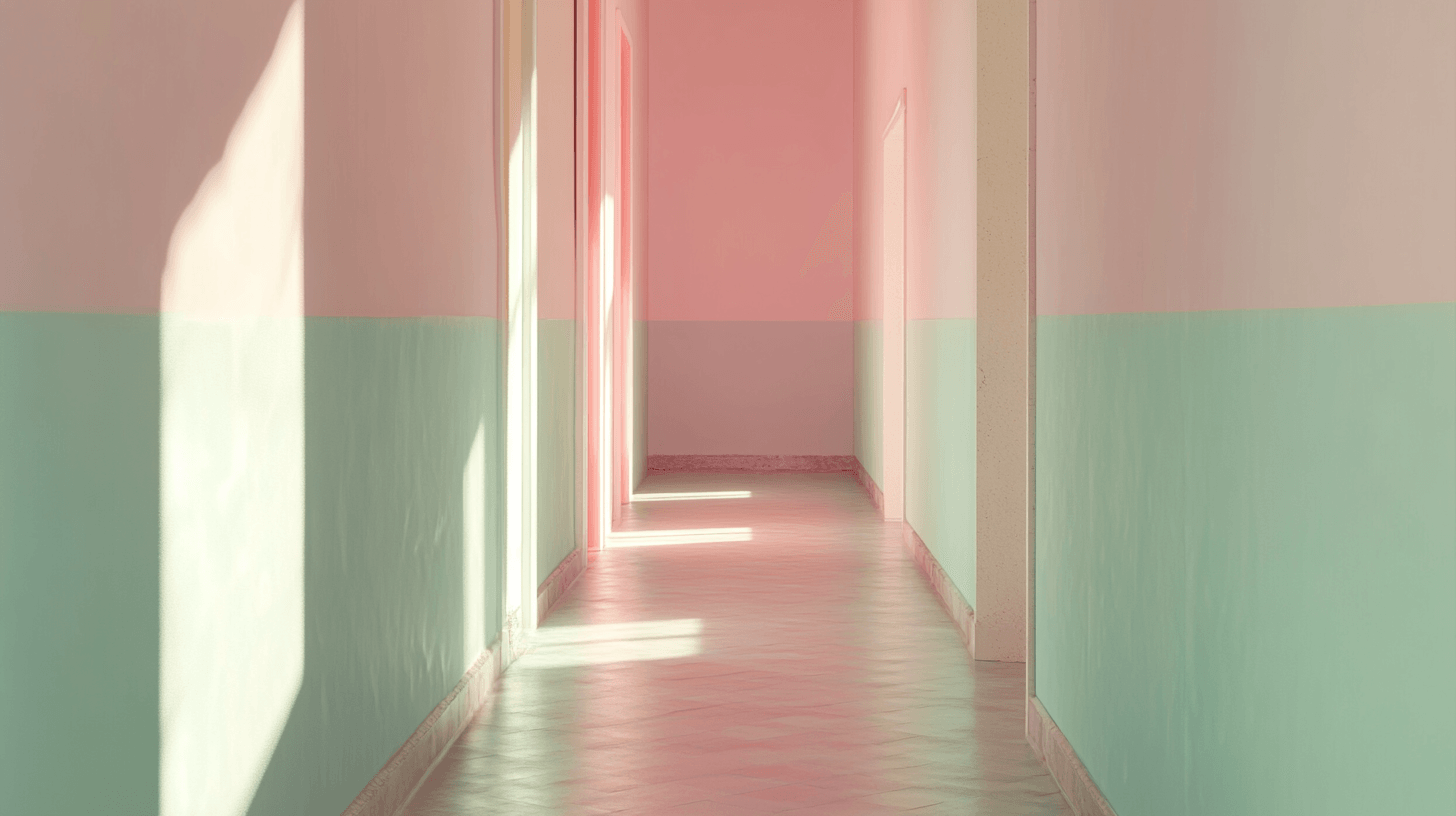 Wandgestaltung in Pastellfarben für den Eingangsbereich