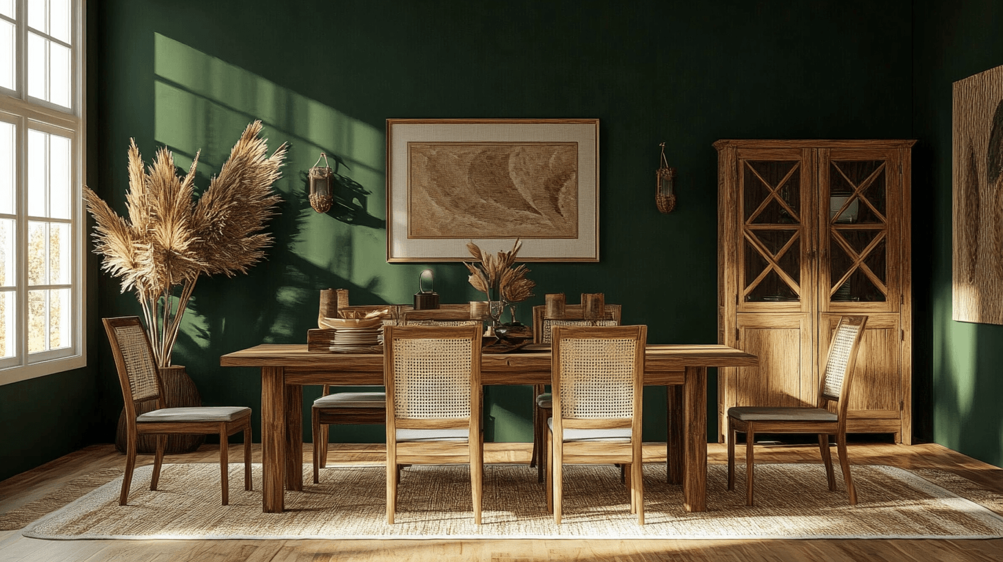 Dunkles Grün im Esszimmer: Naturnähe und Stil