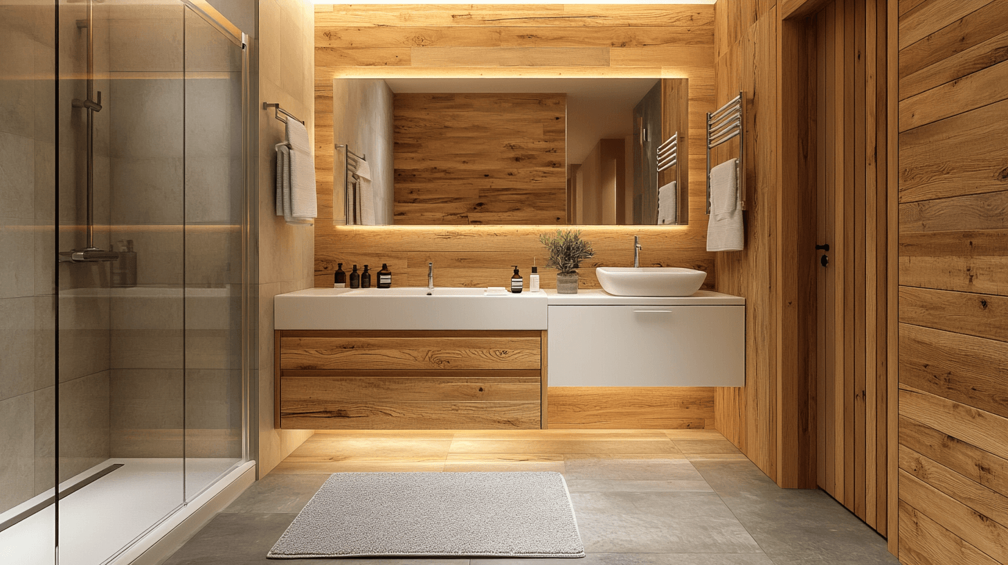 Badezimmer mit Holz-Elementen: Natürlichkeit und Wellness pur