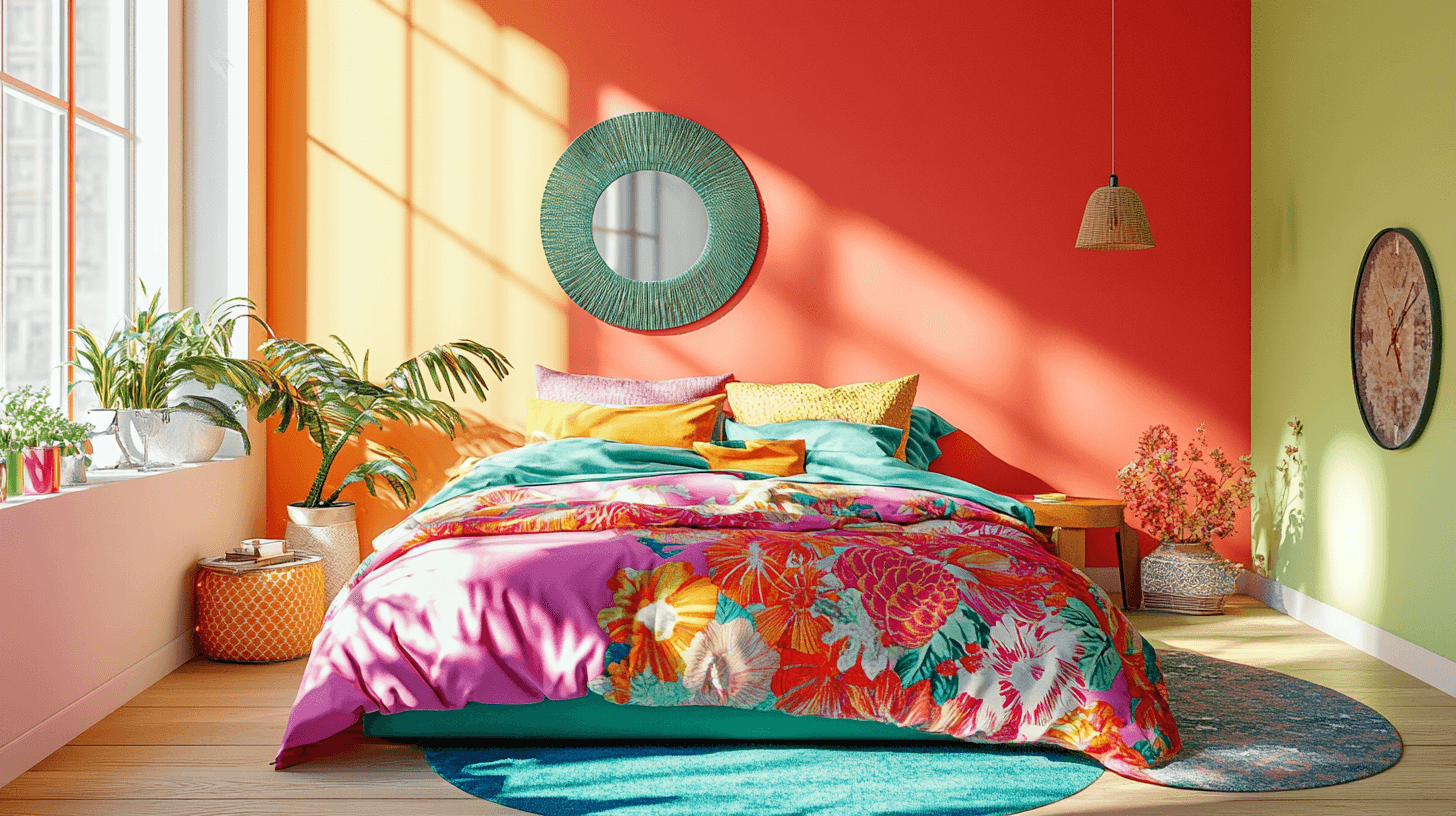 Leuchtende Farben im Schlafzimmer