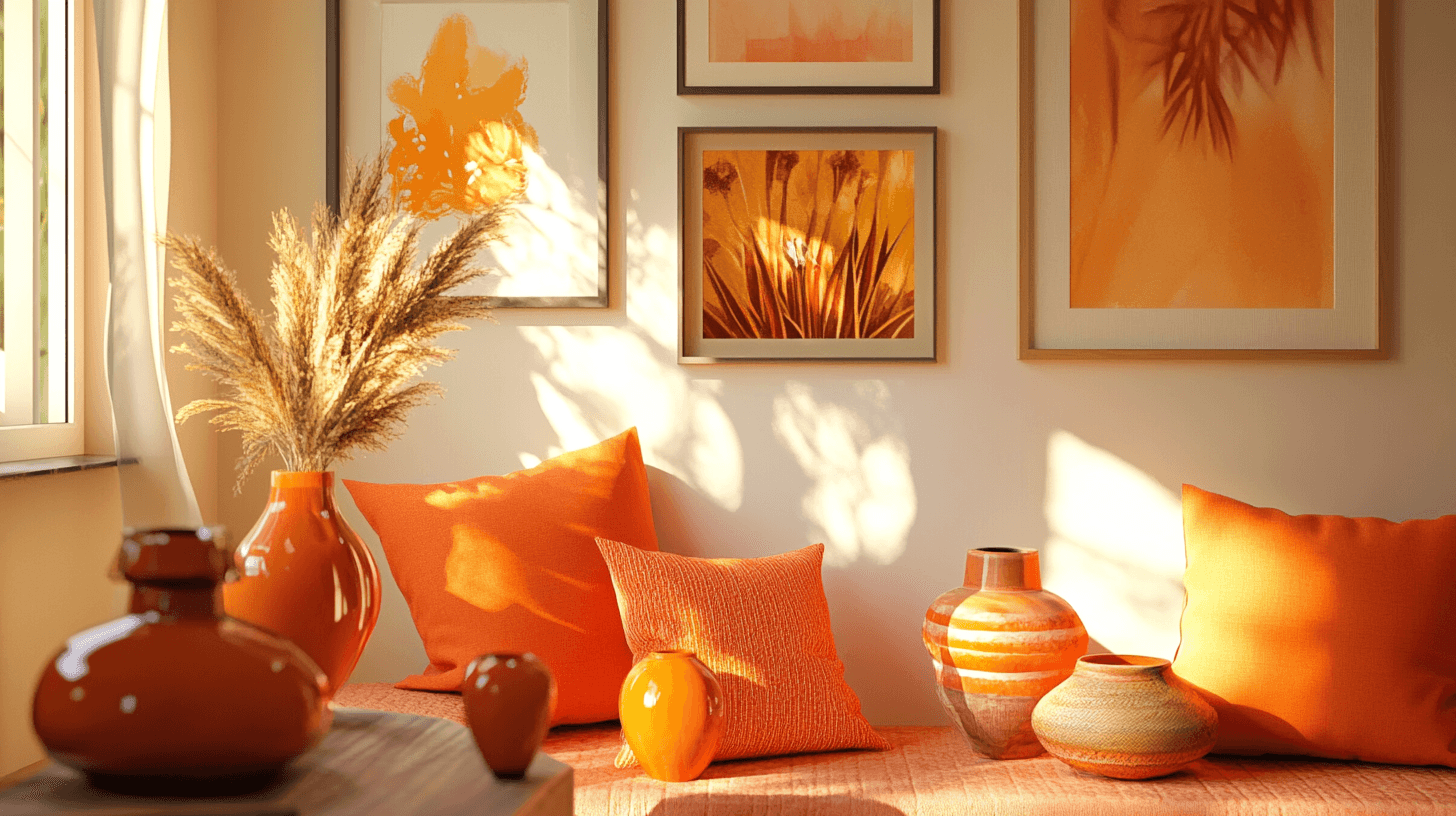 Dekorative Highlights in Orange
