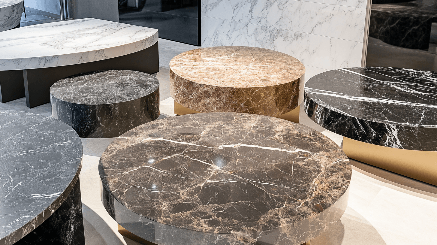 Vielfältige Stile und Designs von Marmortischen