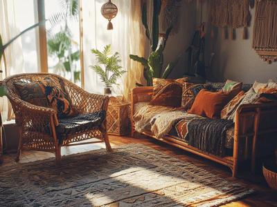 Tropical Boho: Tropische Designs treffen auf Naturmaterialien